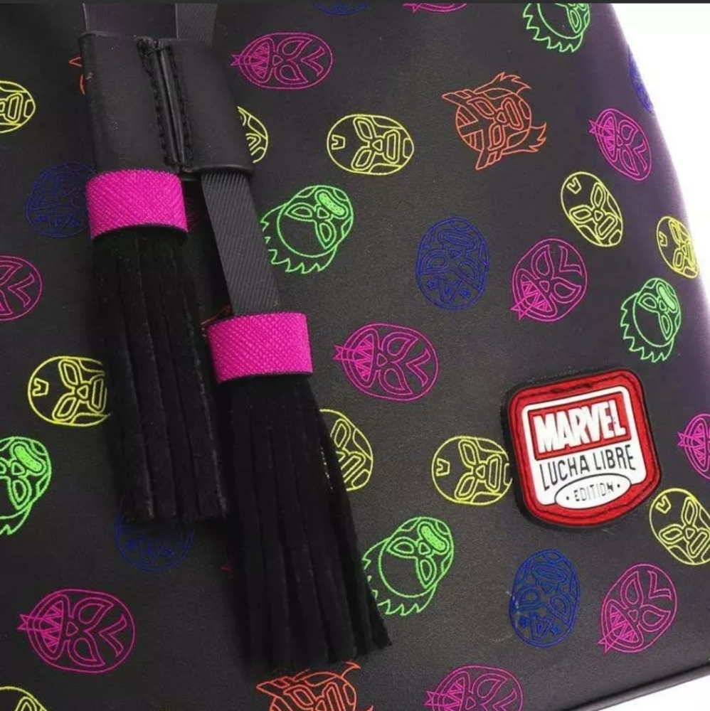 Marvel X Lucha Libre Black Bucket Bag